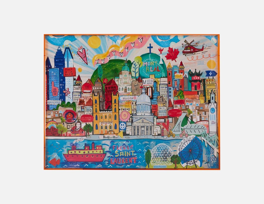 CITY YUL œuvre en boîte acryliquee 85 x 110 cm undefined