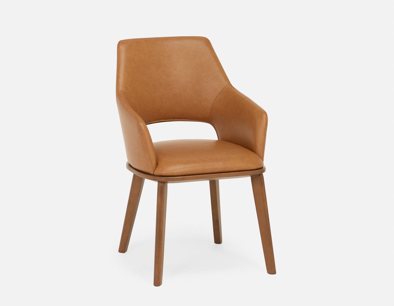 VITTA - chaise de salle à manger moderne contemporaine 100% cuir - Caramel