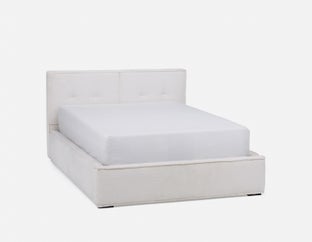 TONYA - lit double avec rangement - Blanc