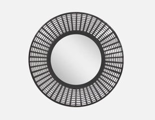 RAY - miroir en bambou 71 cm - Noir