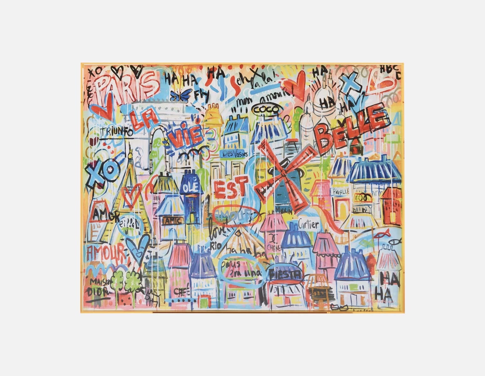CITY CDG - œuvre en boîte acryliquee 85 x 110 cm - Multi