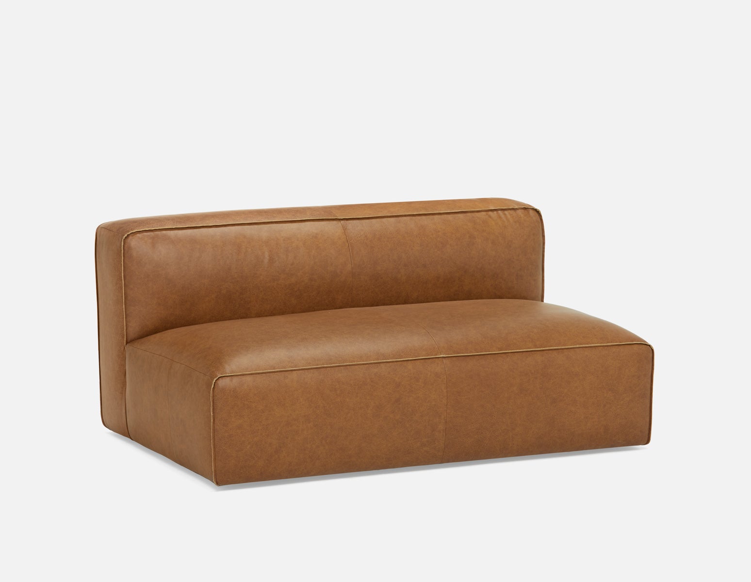 MONTE - causeuse classique 100% cuir - Chocolat