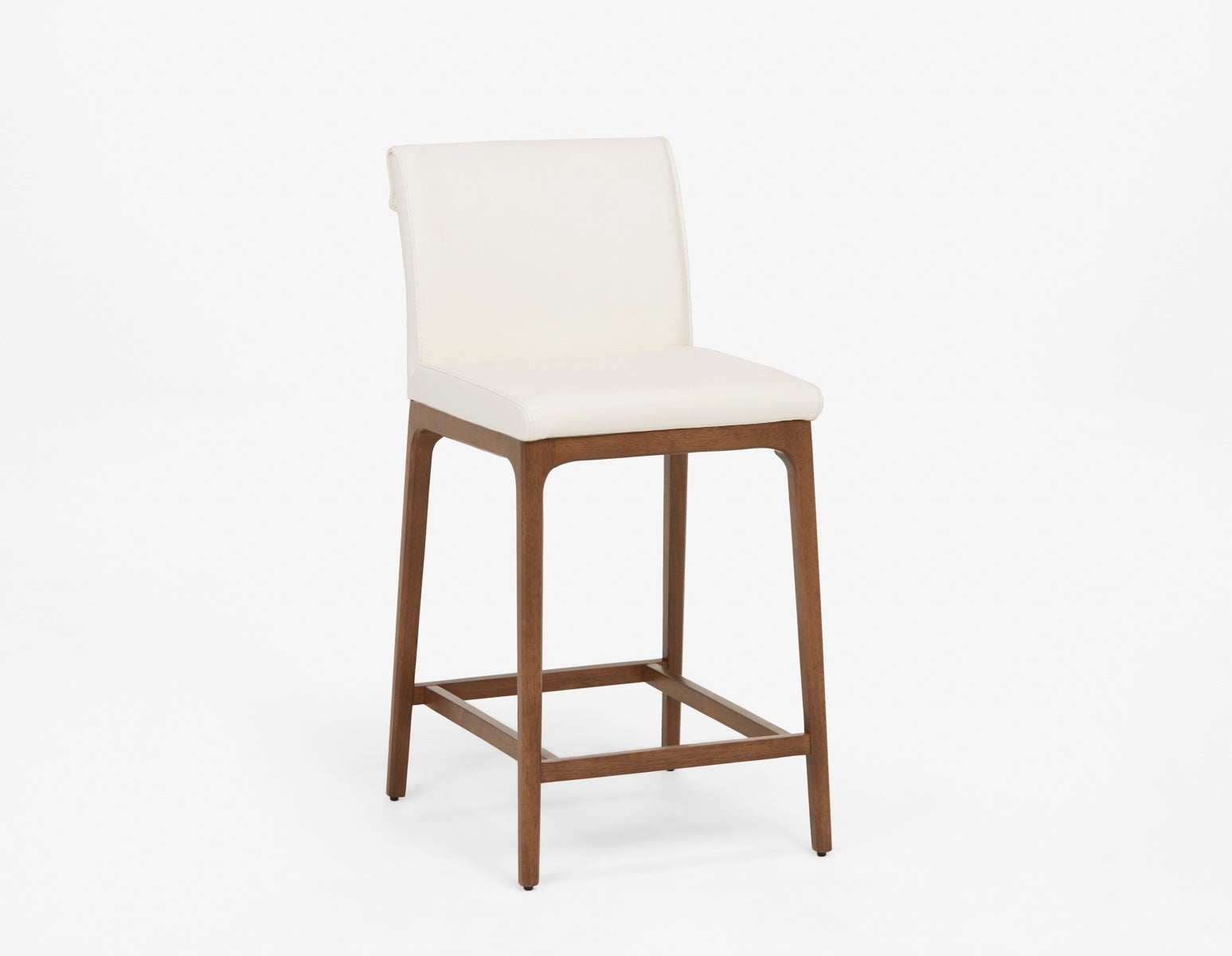 EVA - tabouret de comptoir moderne 100% cuir 66cm - Blanc