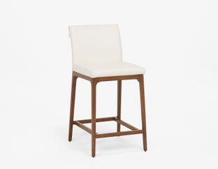 EVA - tabouret de comptoir moderne 100% cuir 66cm - Blanc