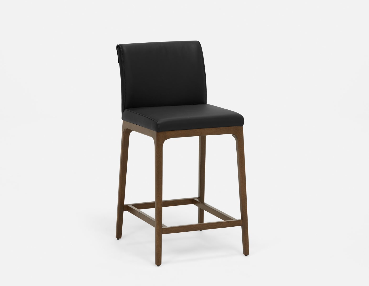 EVA - tabouret de comptoir moderne 100% cuir 66cm - Noir