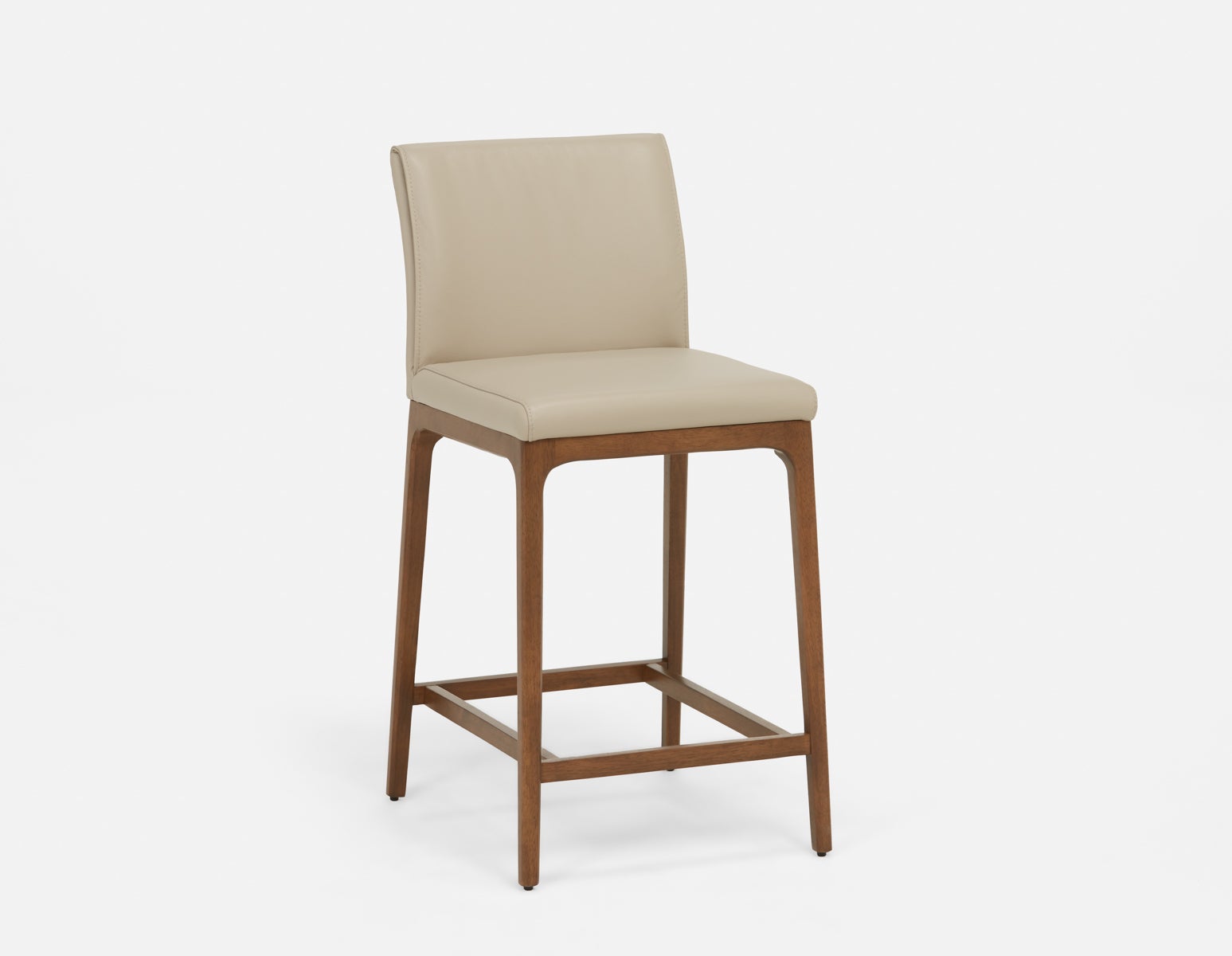 EVA - tabouret de comptoir moderne 100% cuir 66cm - Greige
