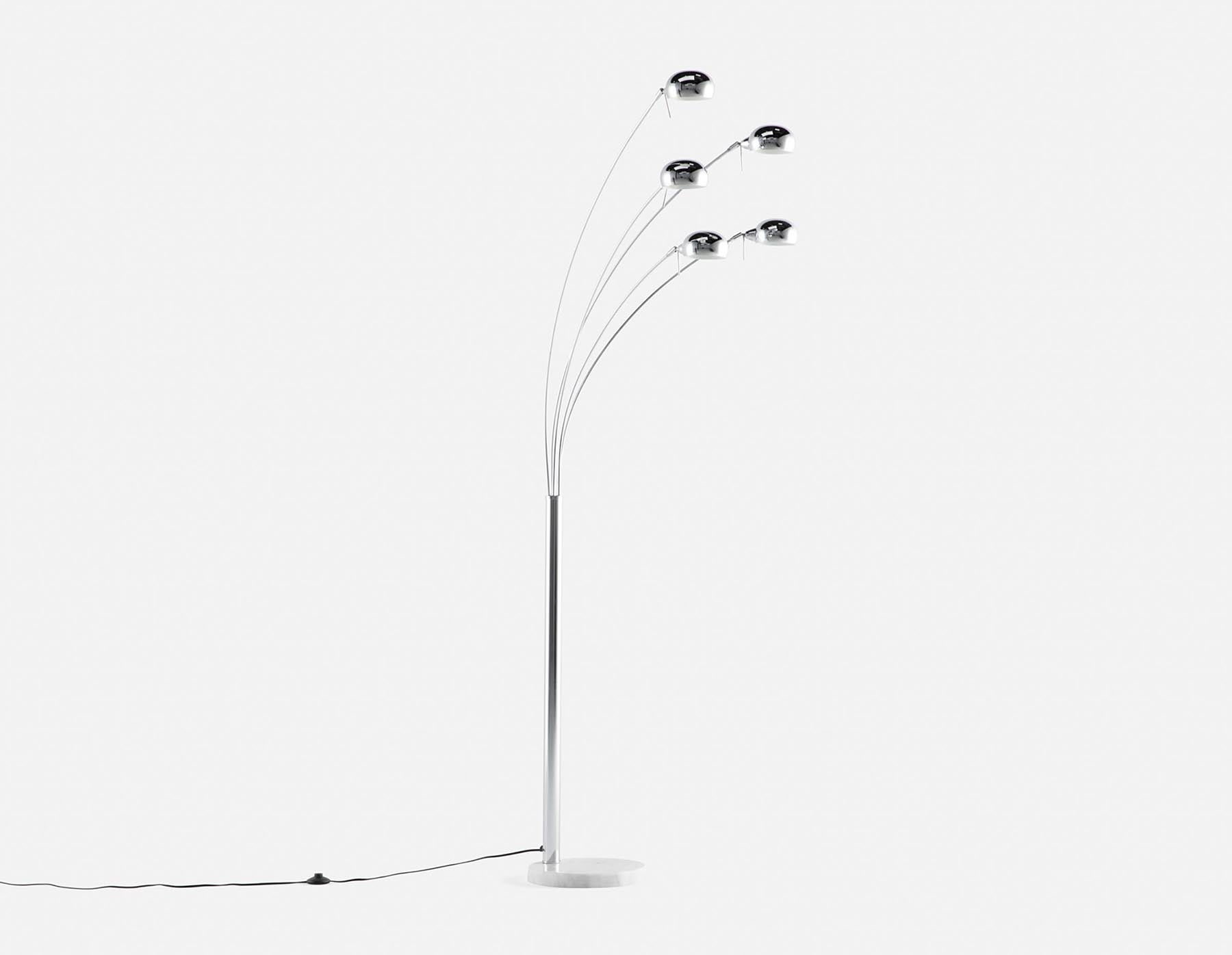 LYRA - lampe sur pied 231 cm haut. - Chrome