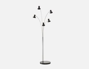 LUBEK - lampe sur pied 187 cm haut. - Noir