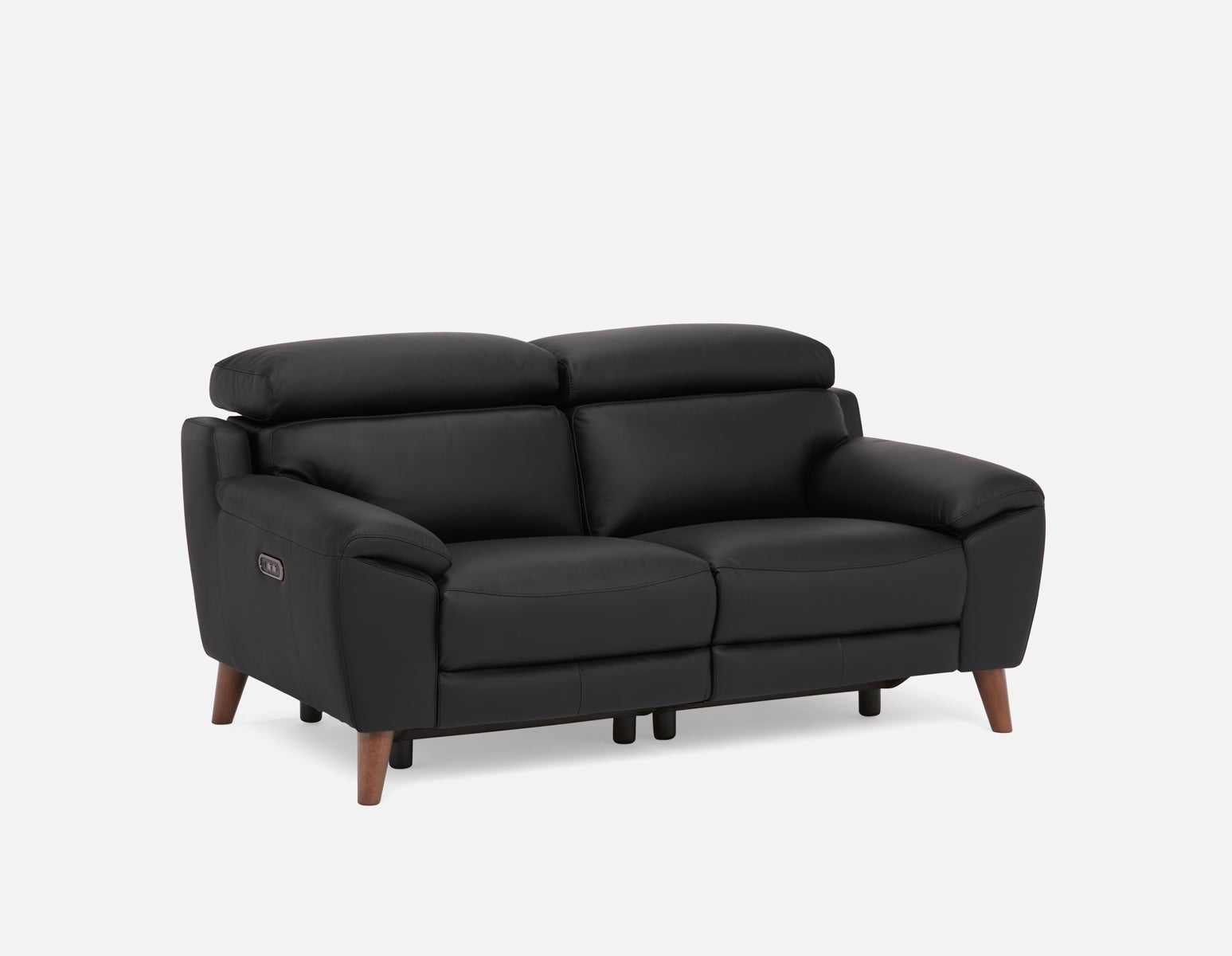 NILLIE - causeuse contemporaine 100% cuir inclinable - Noir