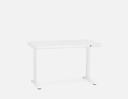 JETSON - bureau électrique à moteur unique 2 niveaux 120 cm - Blanc