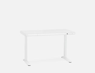 JETSON - bureau électrique à moteur unique 2 niveaux 120 cm - Blanc