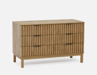 RIONA - commode à 6 tiroirs style japandi - Naturel