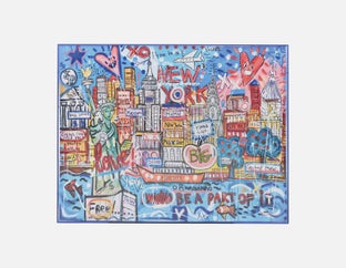 CITY JFK - œuvre en boîte acryliquee 85 x 110 cm - Multi