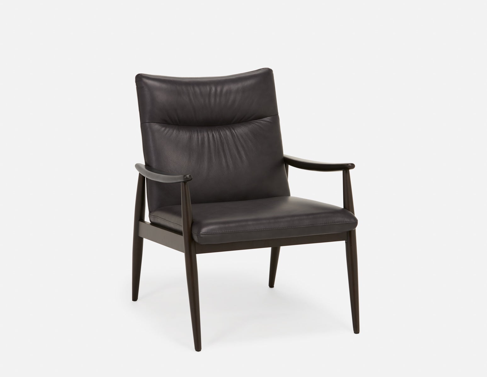 LATONA - fauteuil du milieu du siècle moderne 100% cuir - Noir
