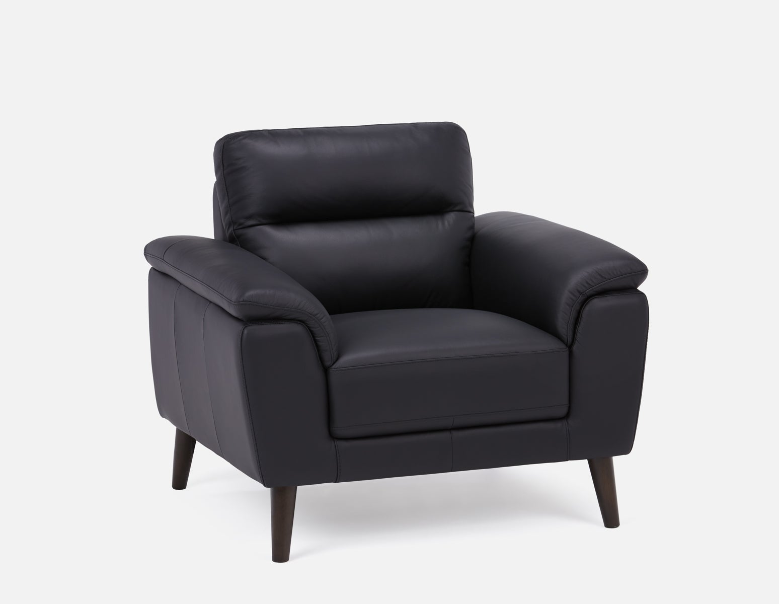 GAMARRA - fauteuil moderne contemporain 100% cuir - Noir