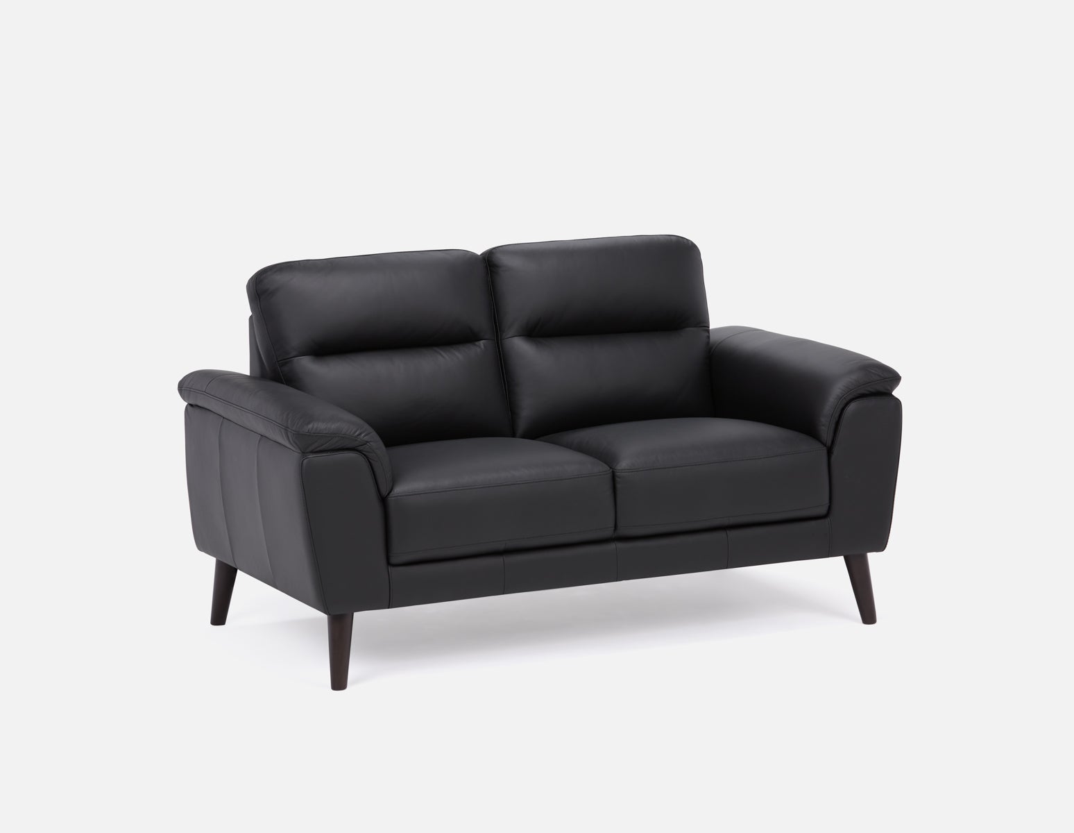 GAMARRA - Causeuse moderne contemporaine 100% cuir - Noir