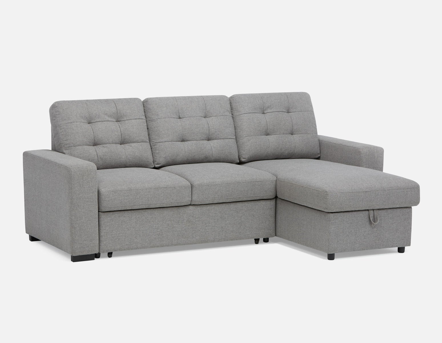 MARNIE - canapé-lit d'angle interchangeable contemporain avec rangement - Gris