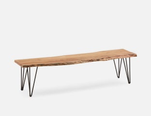 RENO - banc en bois d'acacia massif - Naturel