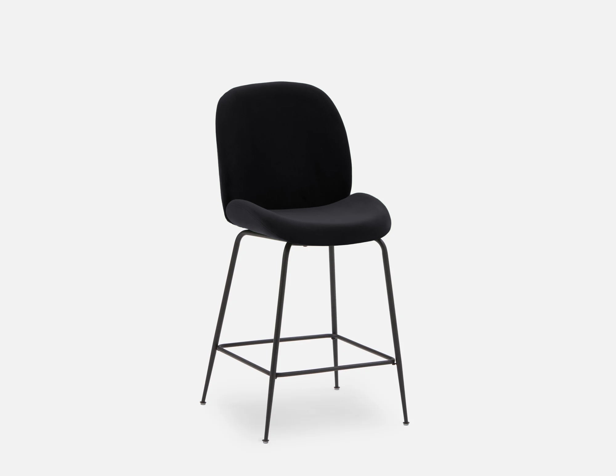 JUDITH - tabouret de comptoir en velours avec dossier 68 cm - Noir