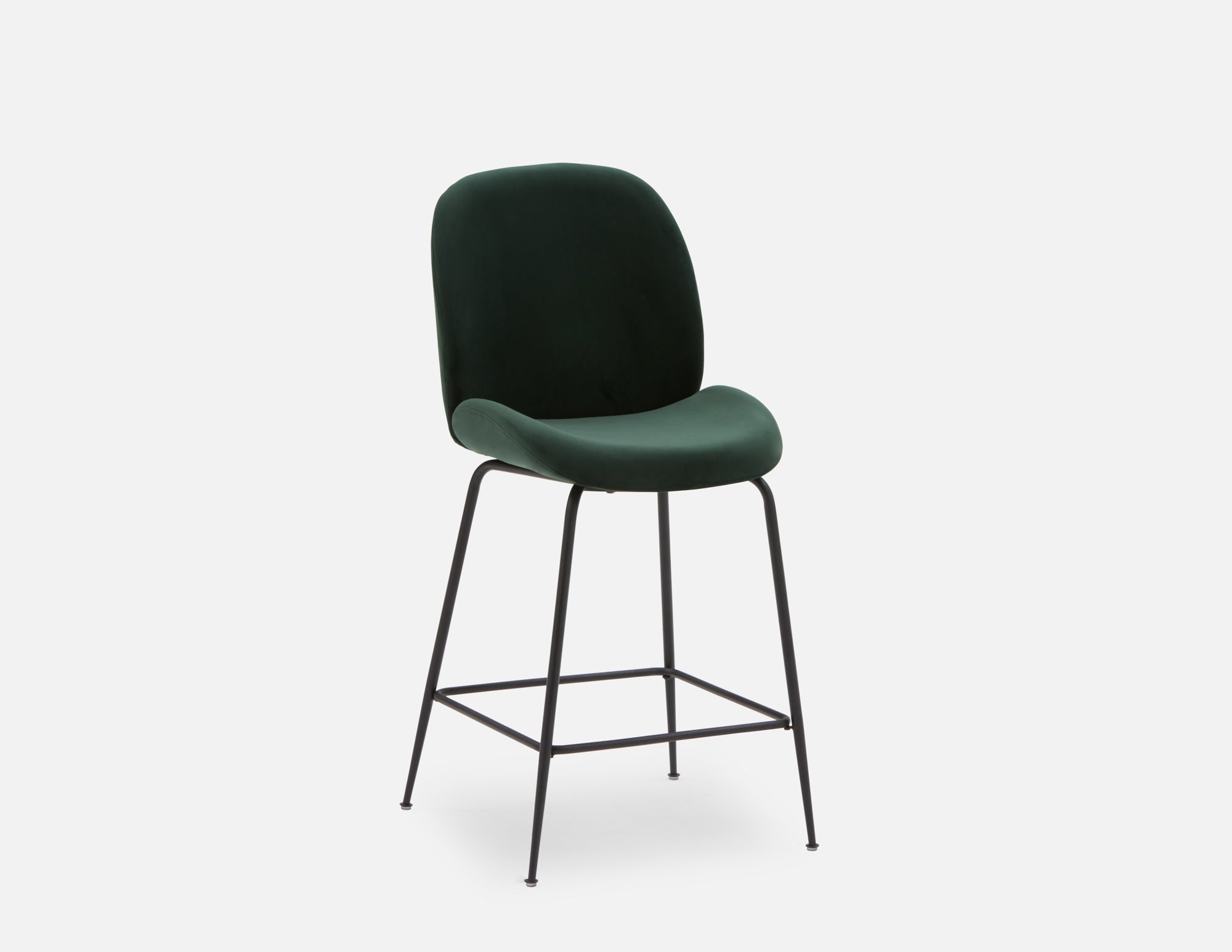 JUDITH - tabouret de comptoir en velours avec dossier 68 cm - Vert