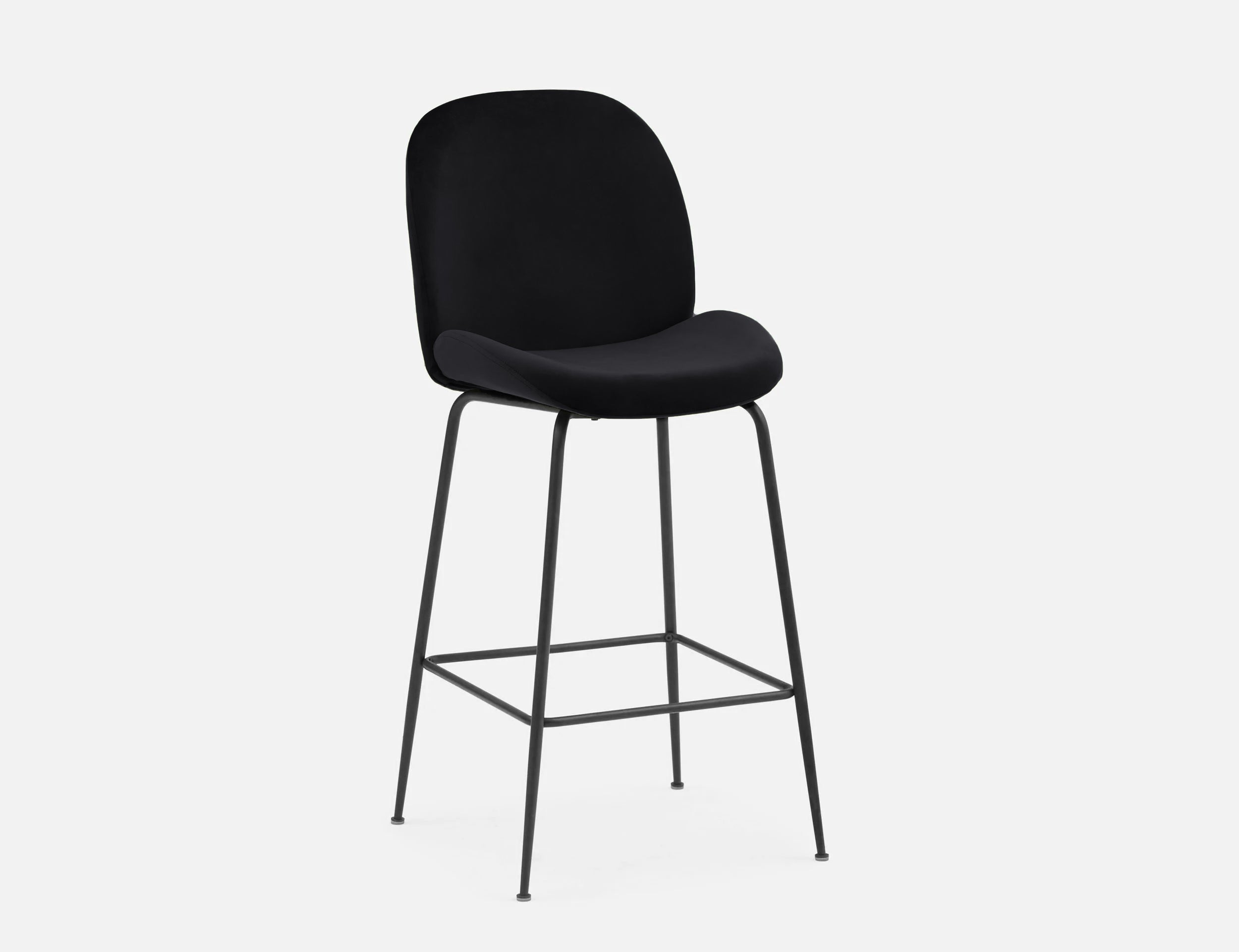 JUDITH - tabouret de bar en velours avec dossier 78 cm - Noir