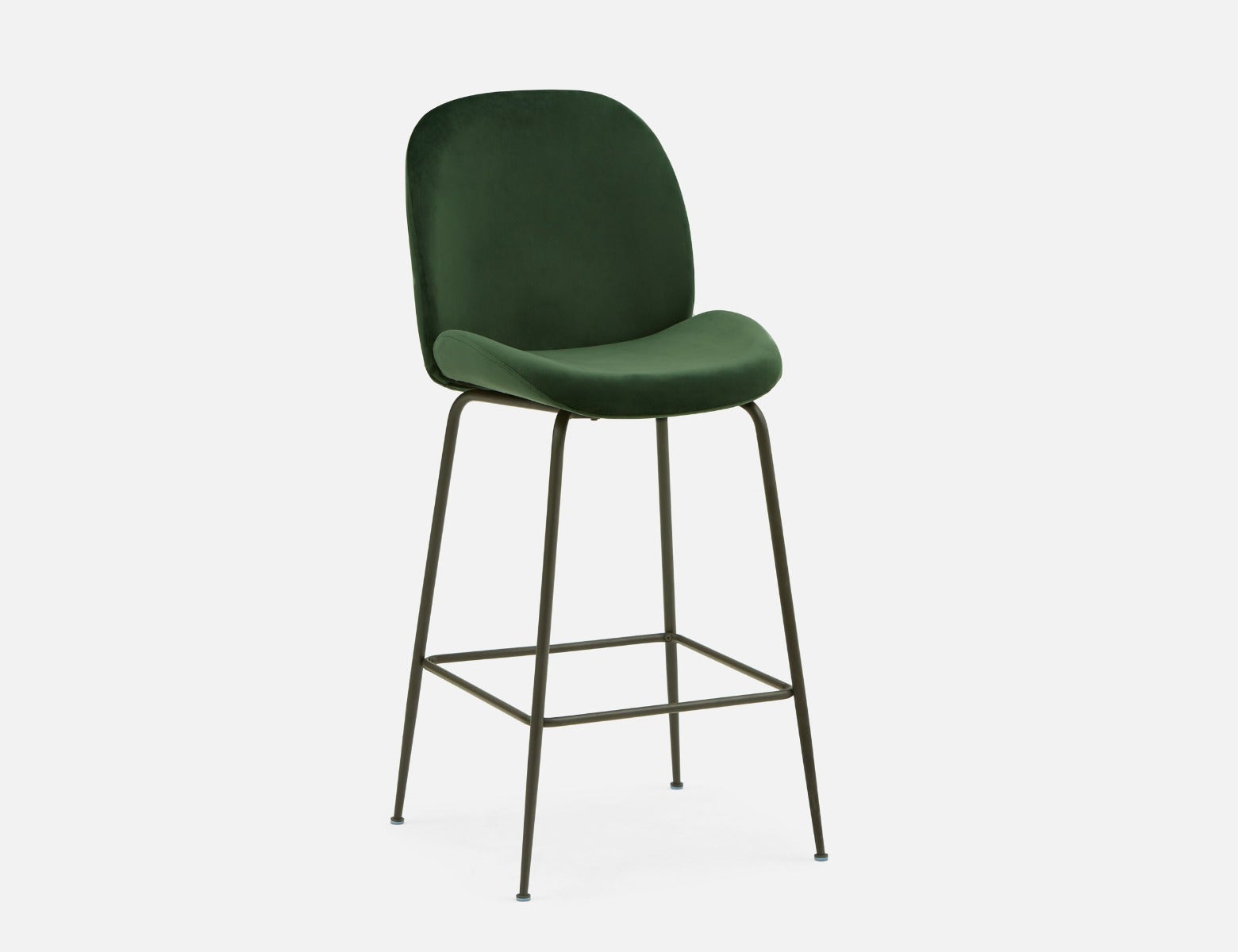 JUDITH - tabouret de bar en velours avec dossier 78 cm - Vert