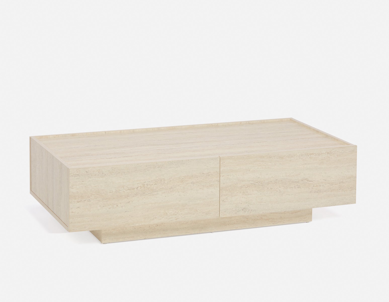 TRAVINE - table basse avec rangement 118 cm - Beige