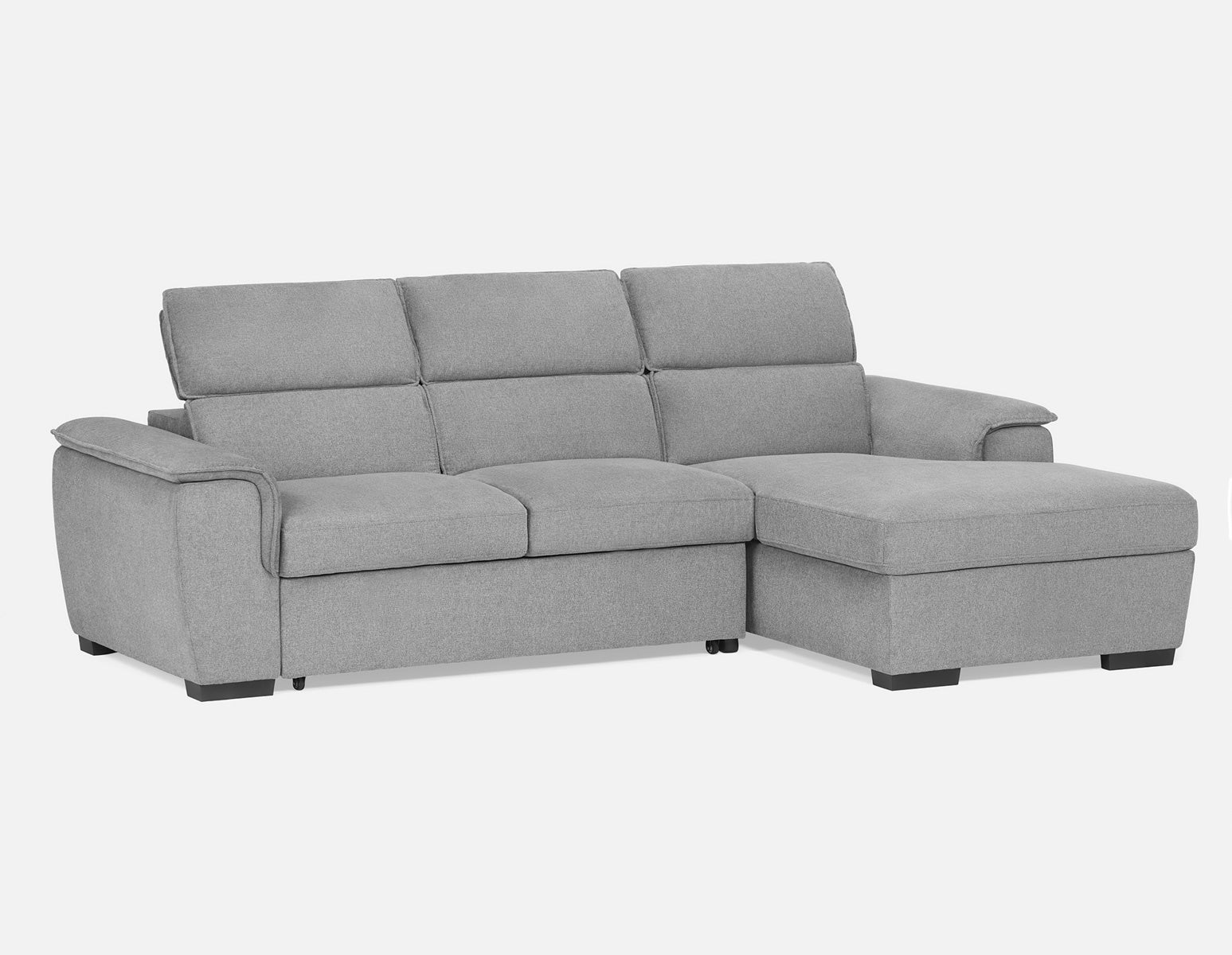 ODETTE - canapé-lit contemporain, d'angle côté droite avec rangement - Gris