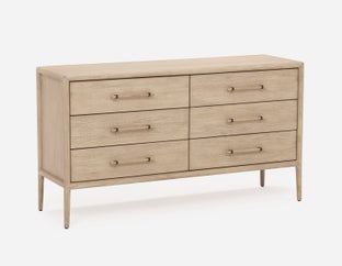 SAHARA - commode minimaliste scandinave à 6 tiroirs - Naturel