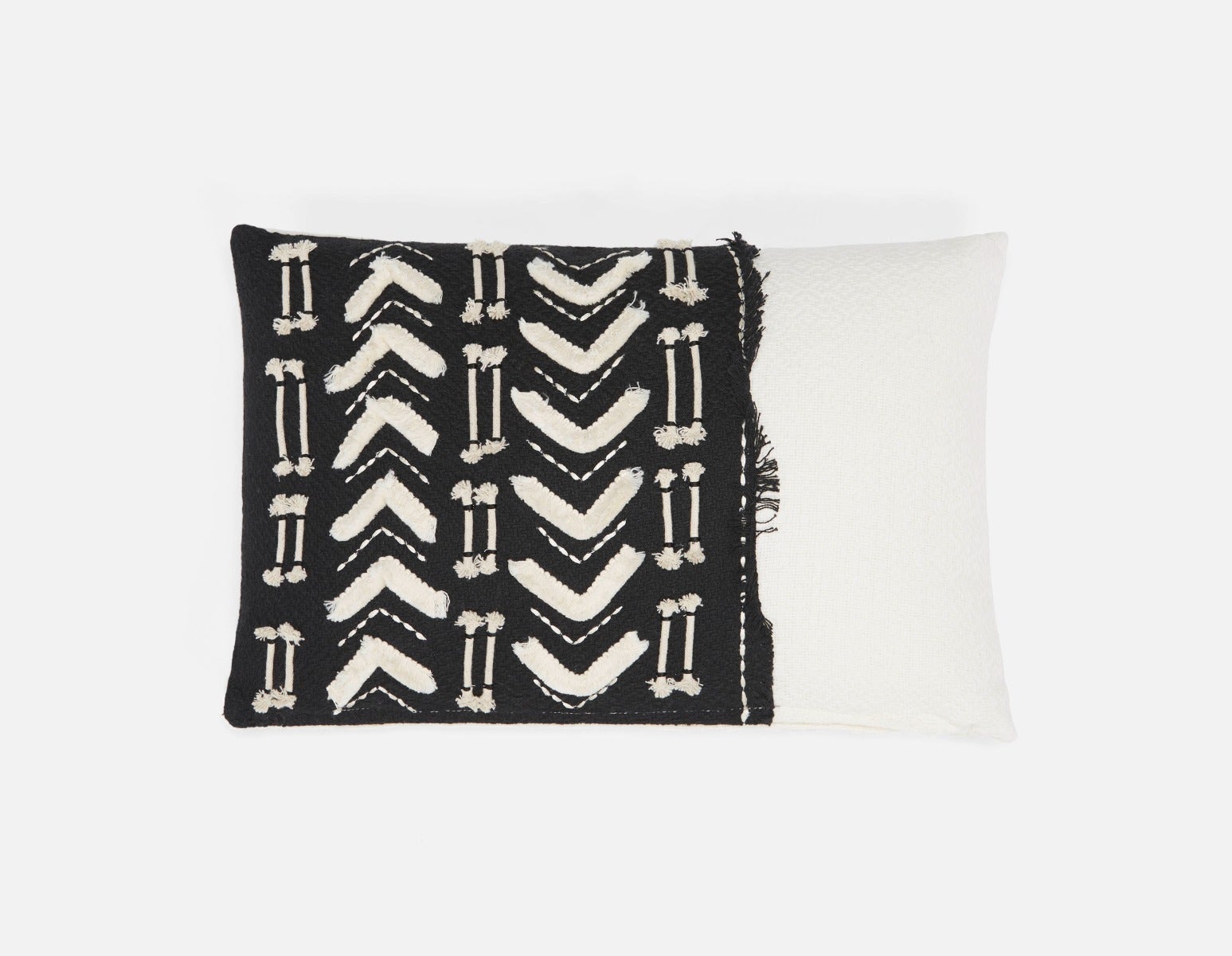 ELAN - coussin 45cm x 30cm - Noir/blanc
