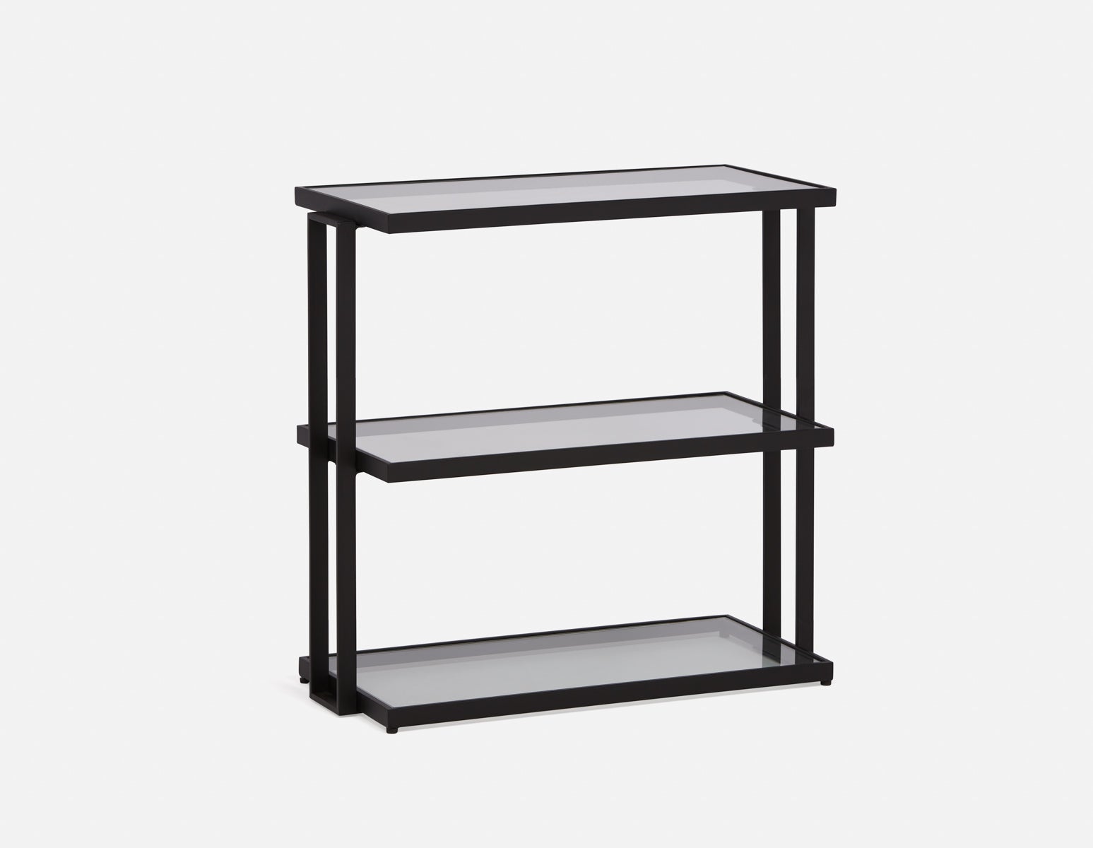 AGLAYA - Étagères en verre trempé à 3 niveaux 84cm - Noir