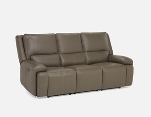 FAOUZI - canapé inclinable en cuir contemporain - Gris