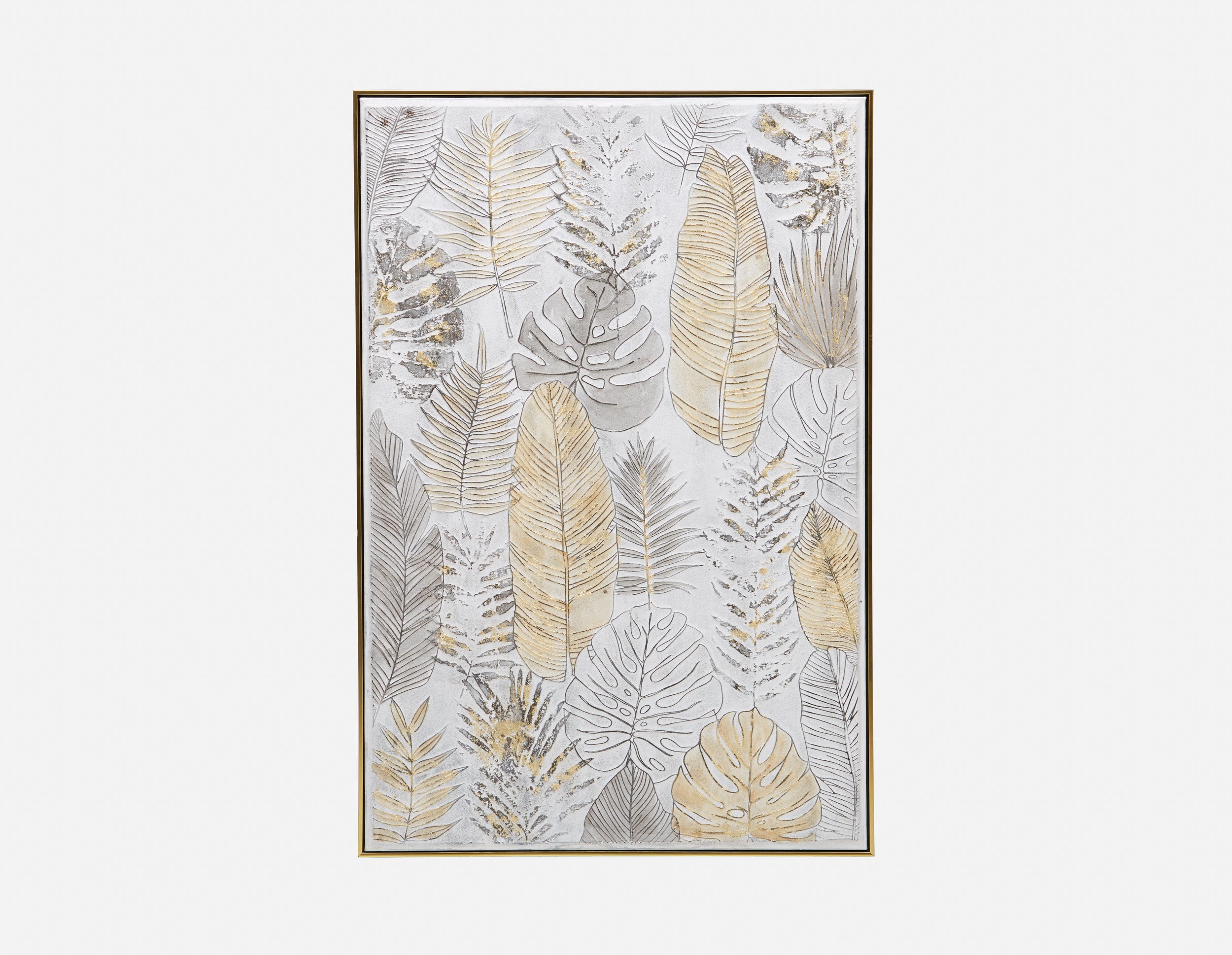 FEUILLES II - giclée encadré avec embellissement 80x120cm - Multi