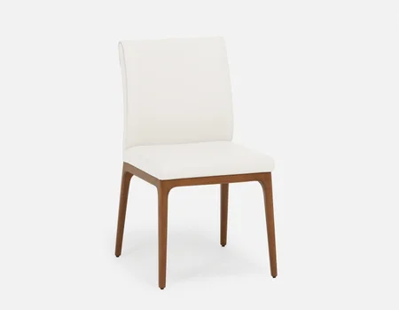 EVA - chaise de salle à manger moderne 100% cuir - Blanc