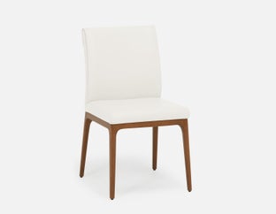 EVA - chaise de salle à manger moderne 100% cuir - Blanc