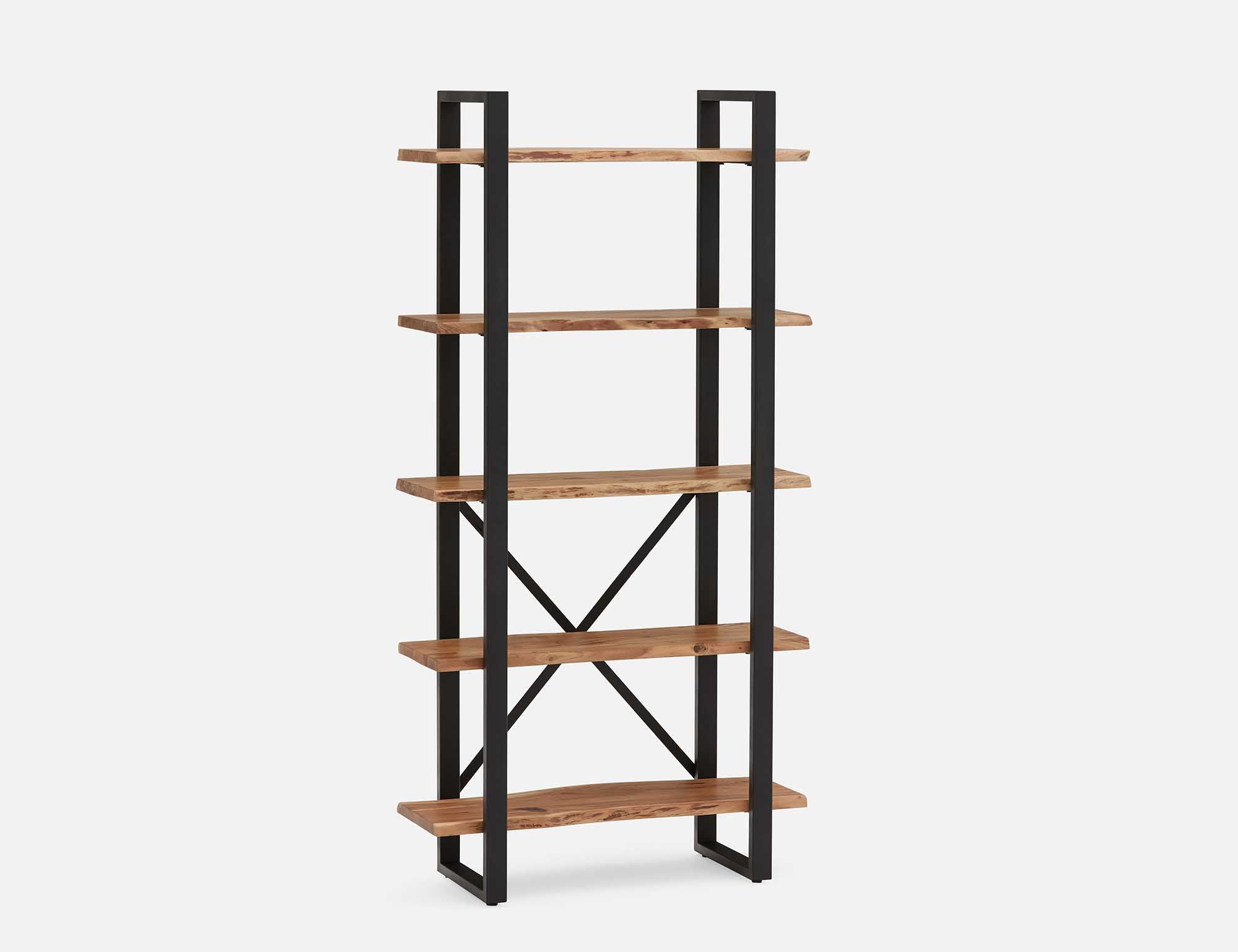 RENO - étagère 5 tablettes en bois d'acacia - Naturel
