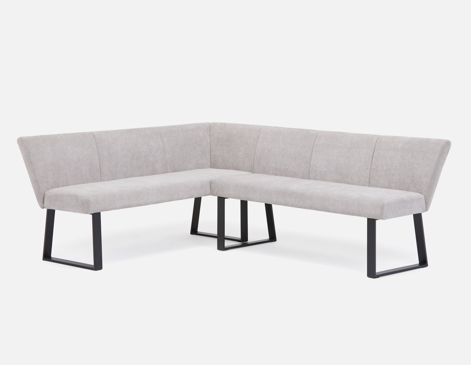 JASON - banc d'angle de salle à manger industriel moderne avec dossier - Gris