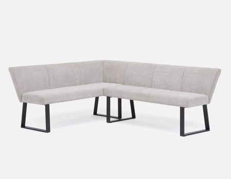 JASON - banc d'angle de salle à manger industriel moderne avec dossier - Gris