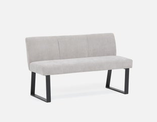 JASON - banc de salle à manger industriel moderne avec dossier - Gris