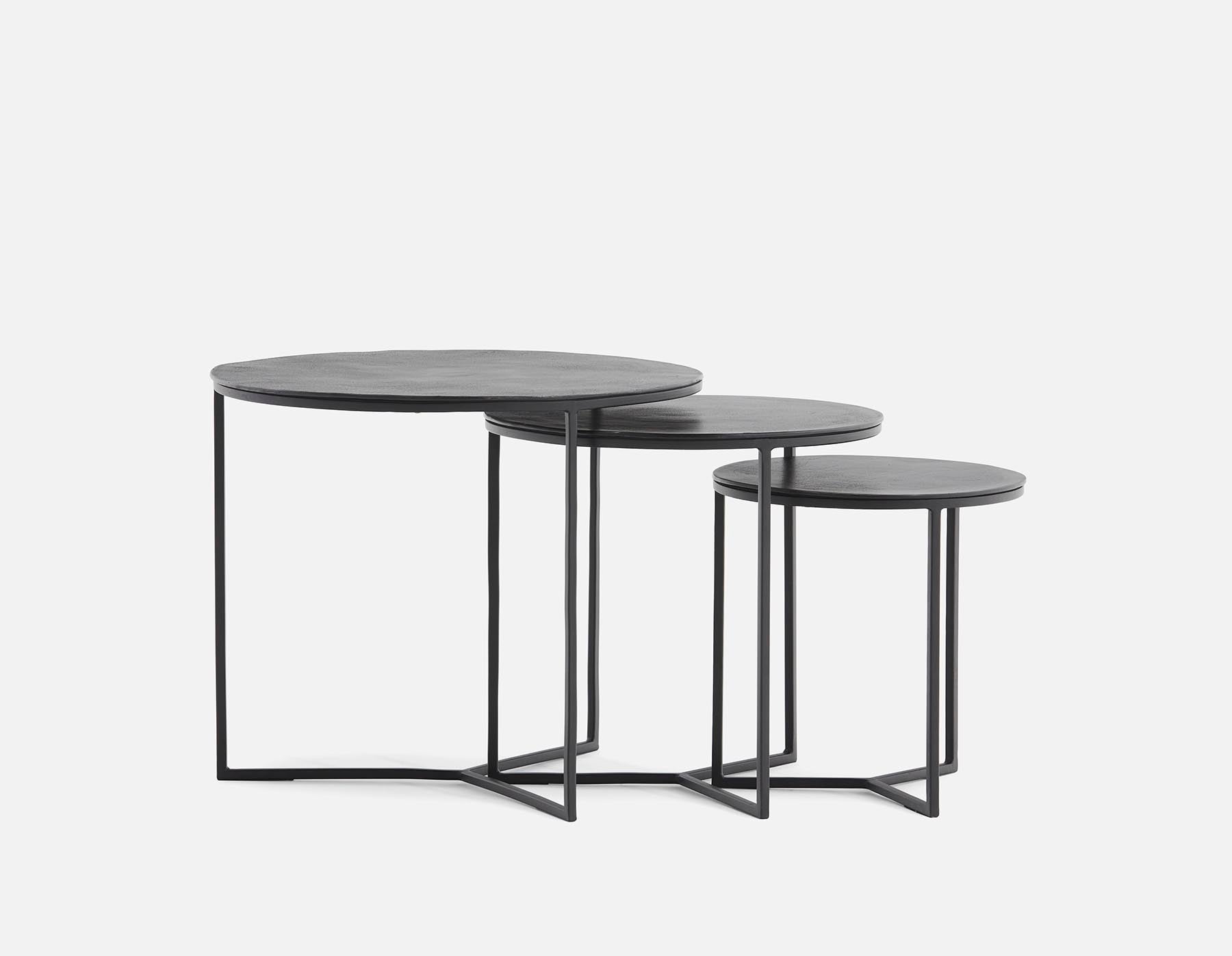 ALMATY ensemble de 3 tables gigognes em aluminium et en fer undefined