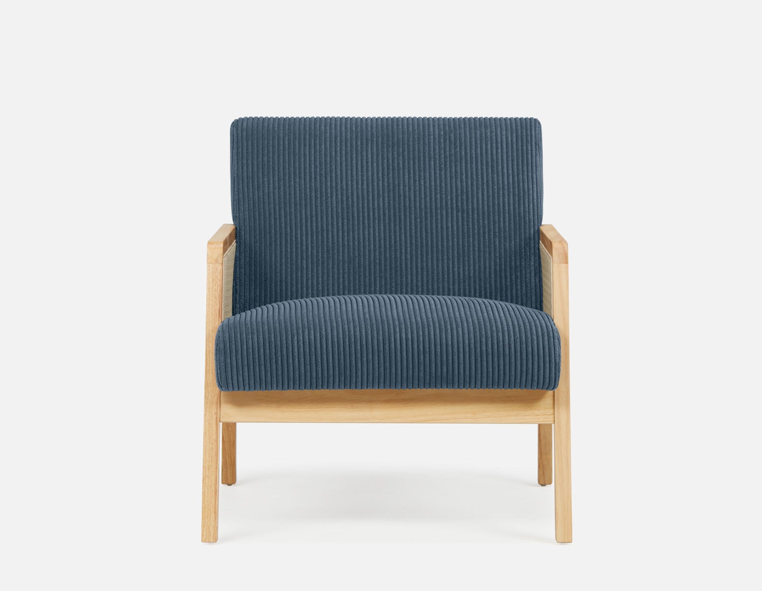 BECKETT fauteuil aux accents de velours côtelé et de rotin undefined