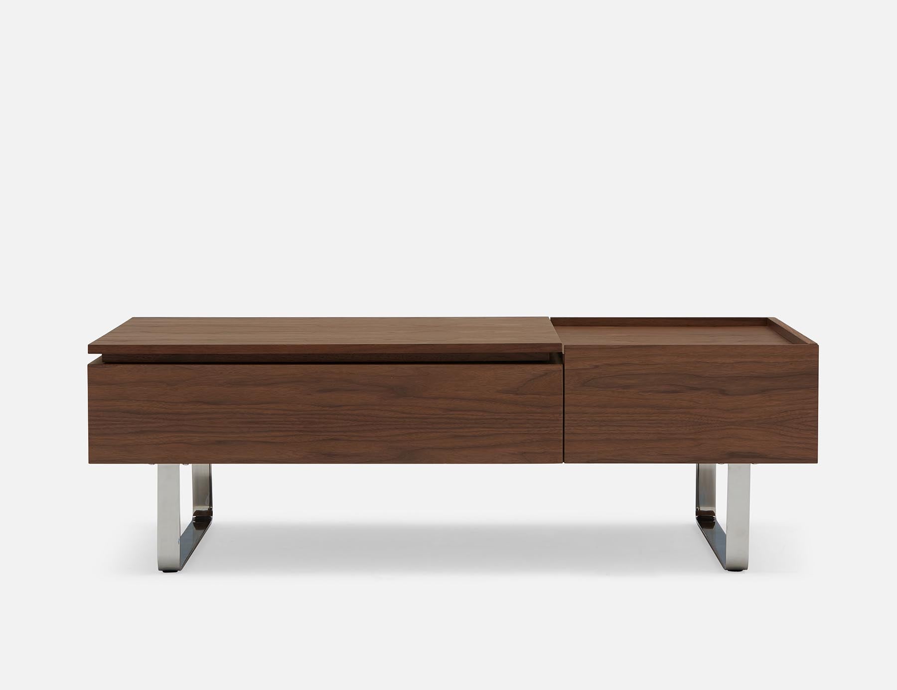 EVO table basse en placage de noyer avec rangement et plateau relevable 120 cm undefined