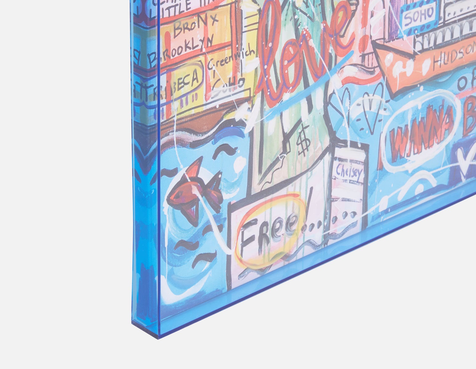 CITY JFK œuvre en boîte acryliquee 85 x 110 cm undefined
