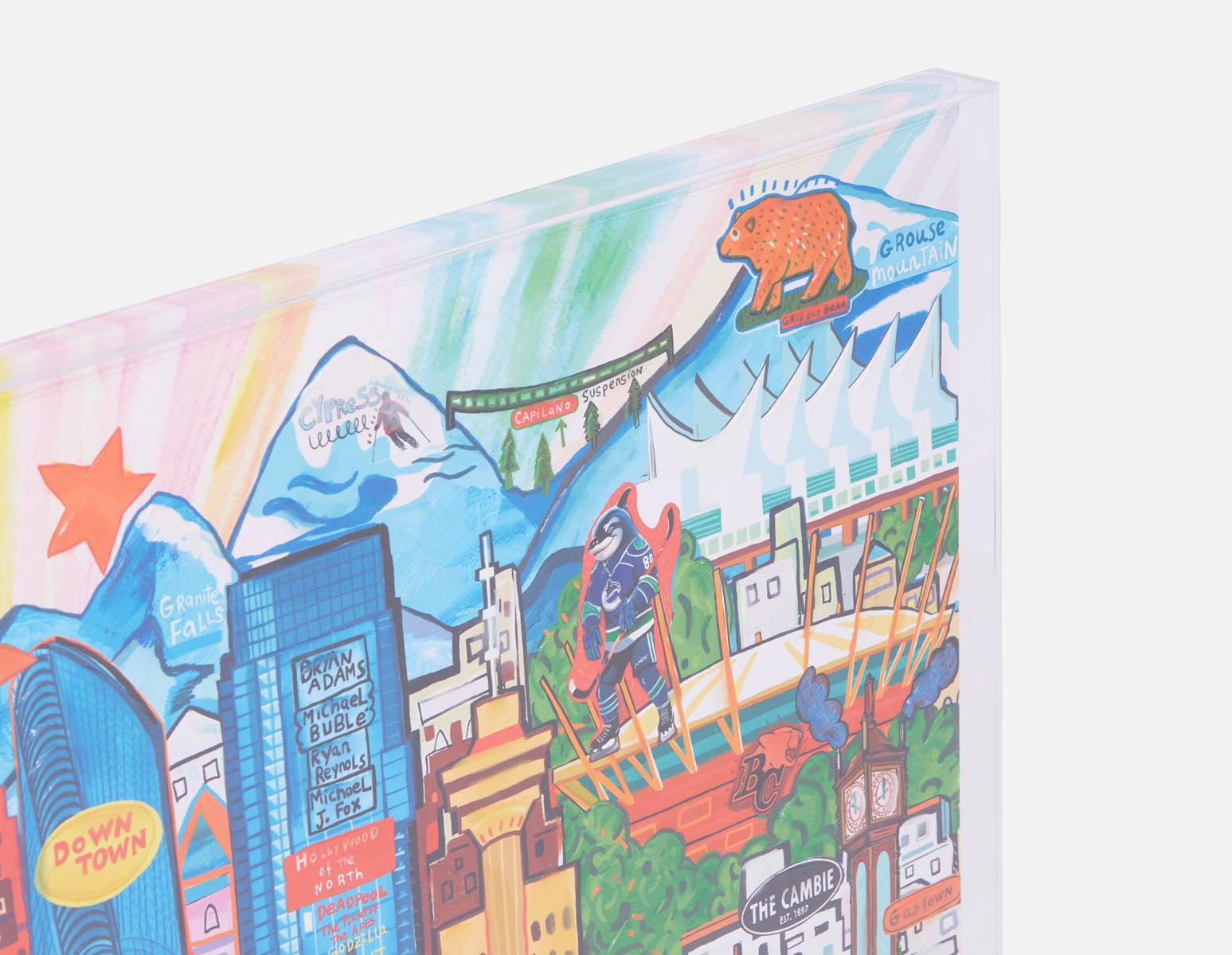 CITY YVR œuvre en boîte acryliquee 85 x 110 cm undefined