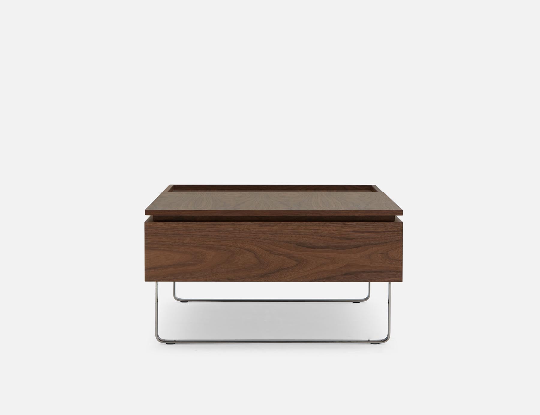 EVO table basse en placage de noyer avec rangement et plateau relevable 120 cm undefined