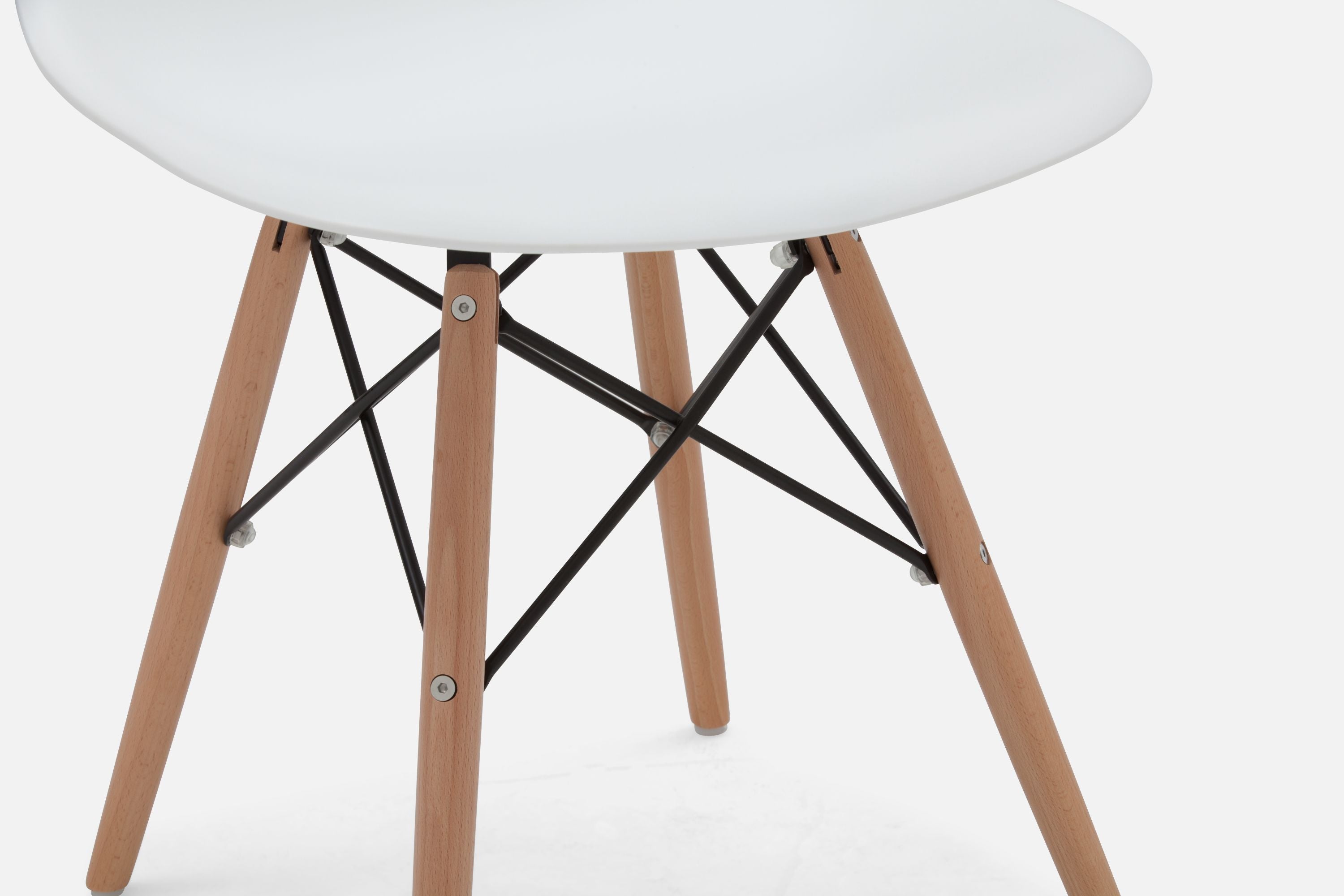 EIFFEL chaise avec base en bois d'hêtre massif moderne du milieu du siècle undefined