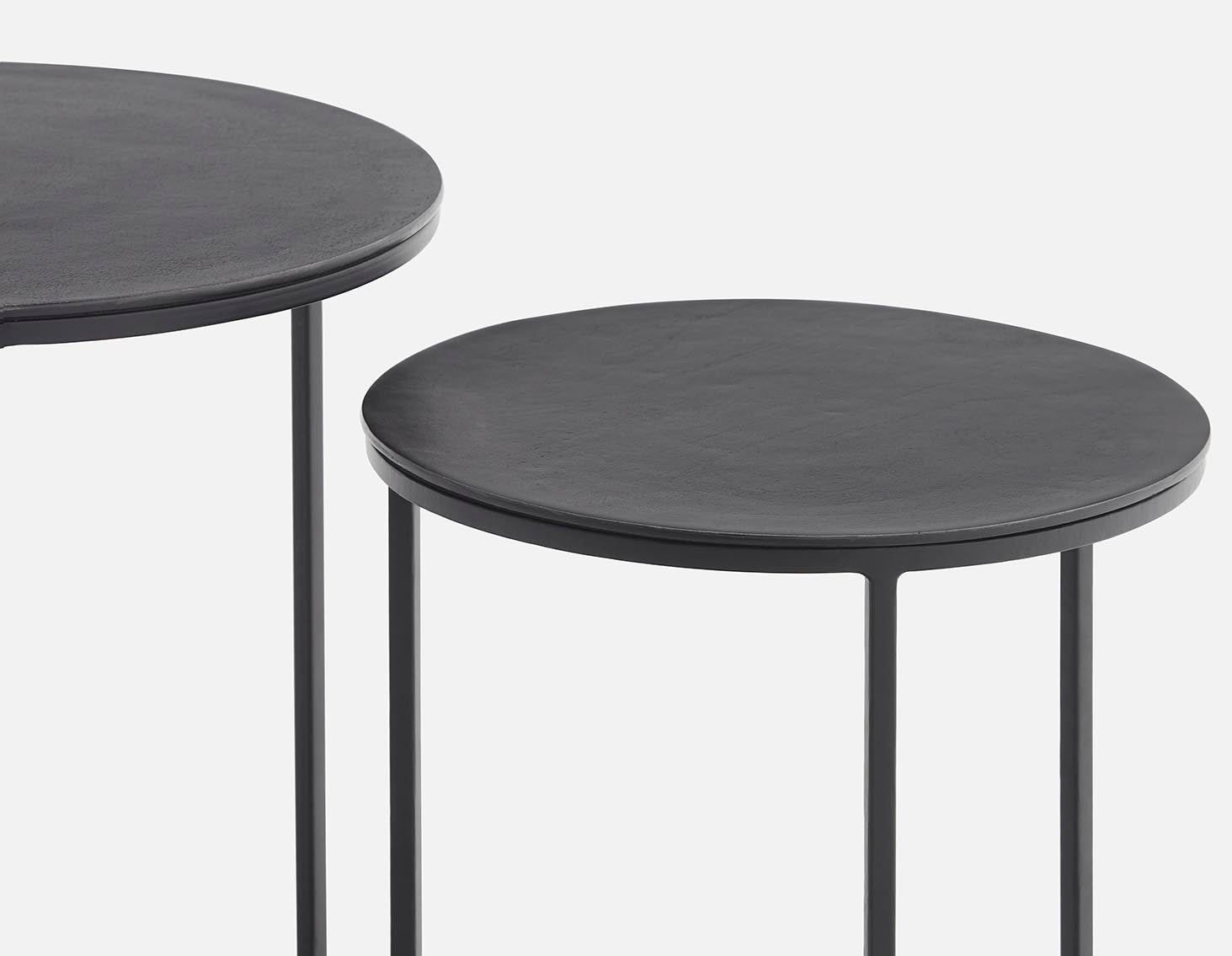 ALMATY ensemble de 3 tables gigognes em aluminium et en fer undefined