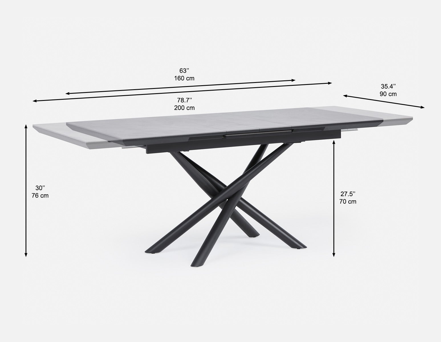TUVA table à rallonges en céramique contemporaine moderne 160cm-200cm undefined