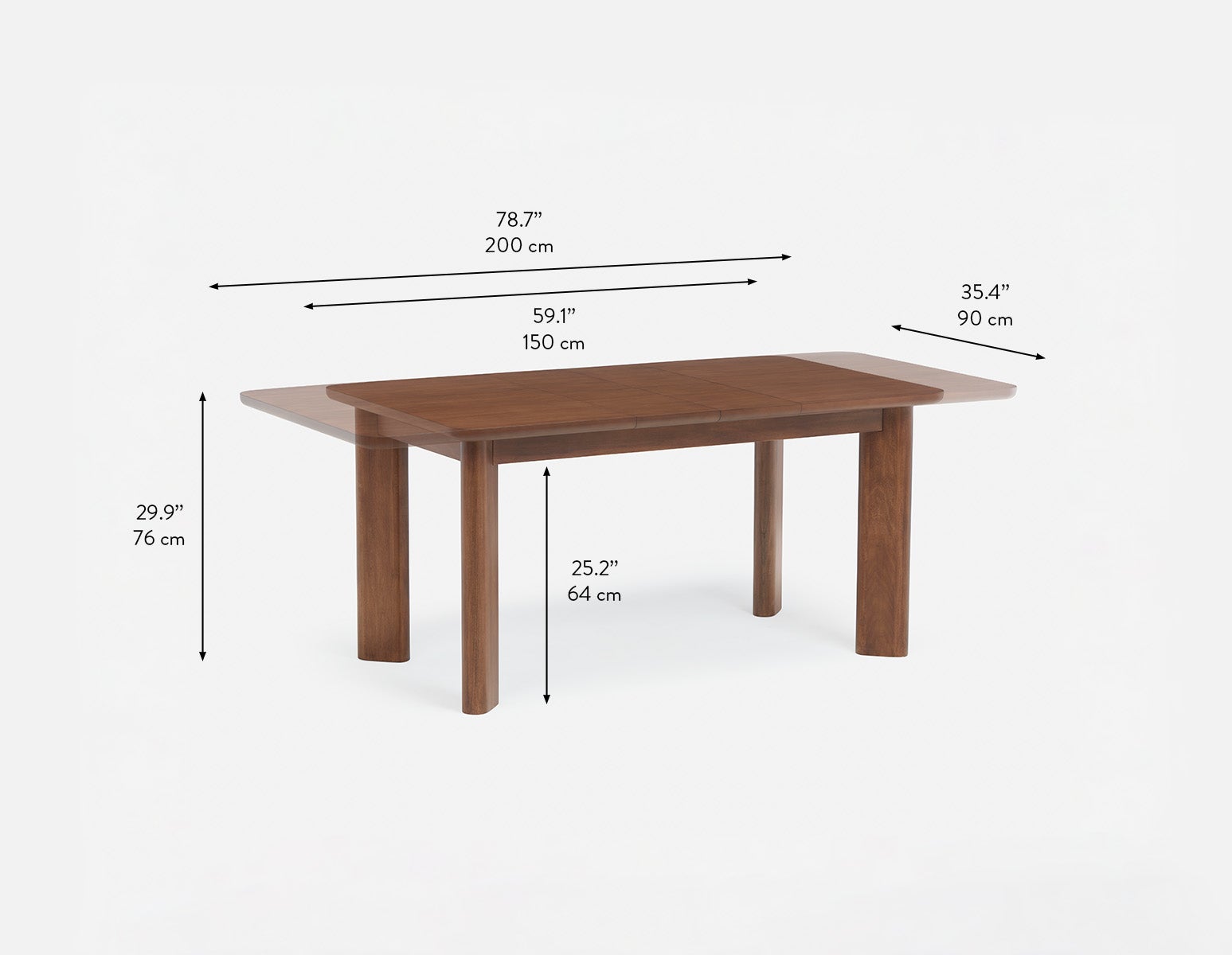 PALMO table à rallonges rétro-moderne 150 cm à 200 cm undefined