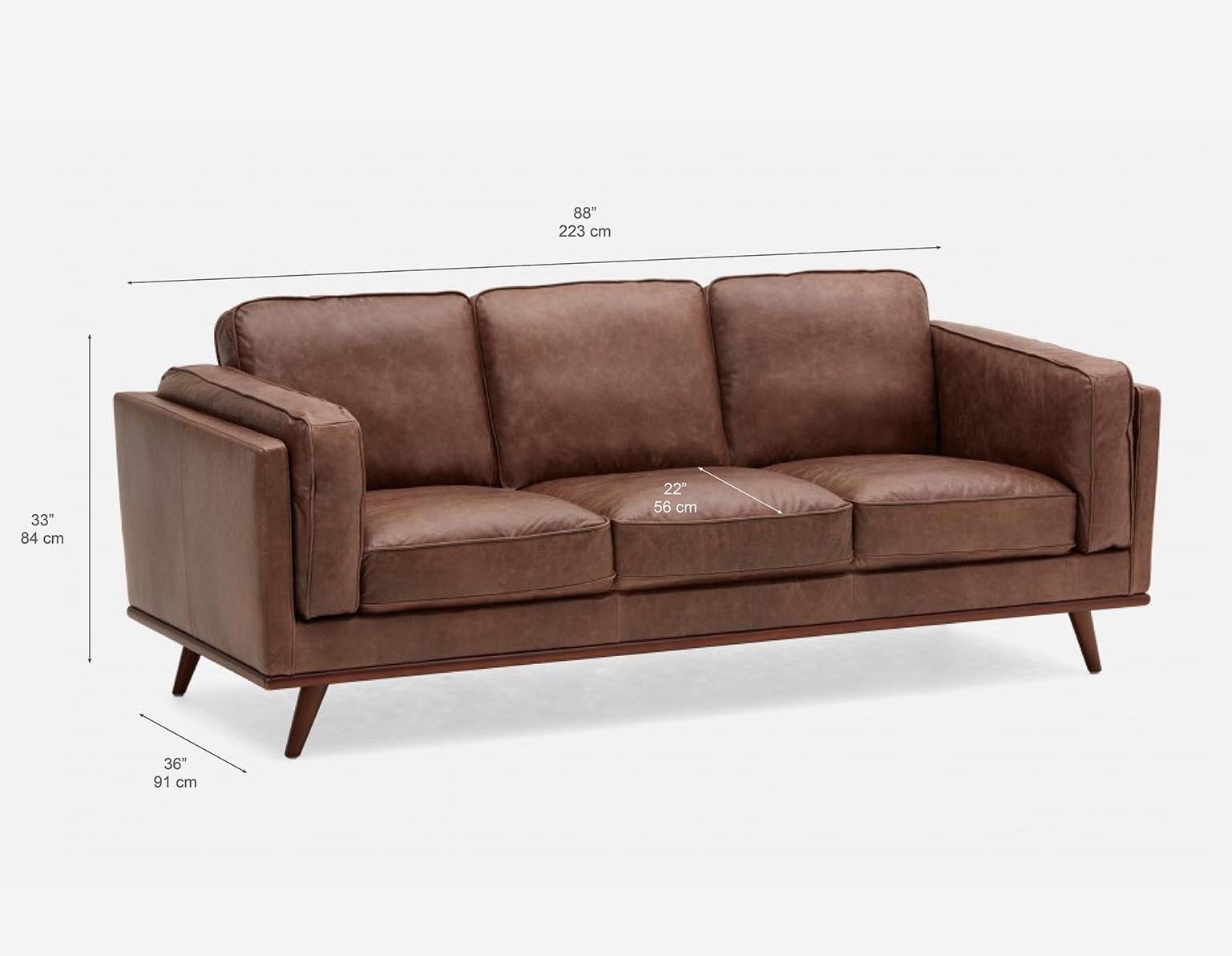 ROWAN canapé 3 places 100 % cuir moderne du milieu du siècle undefined